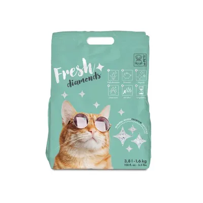 Наповнювач для котячого туалету M-Pets Fresh Diamonds силікагелевий без ароматизатора, 1,6 кг (3,8 л)