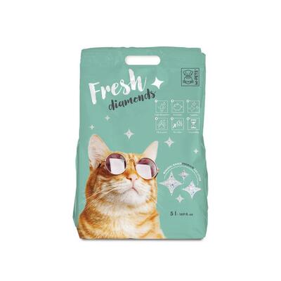 Наполнитель для кошачьего туалета M-Pets Fresh Diamonds силикагелевый без ароматизатора, 2,2 кг (5 л)
