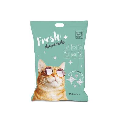 Наполнитель для кошачьего туалета M-Pets Fresh Diamonds силикагелевый без ароматизатора, 7 кг (15 л)