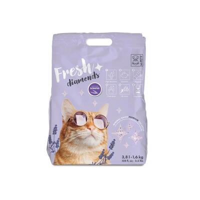 Наполнитель для кошачьего туалета M-Pets Fresh Diamonds силикагелевый с ароматом лаванды, 1,6 кг (3,8 л)