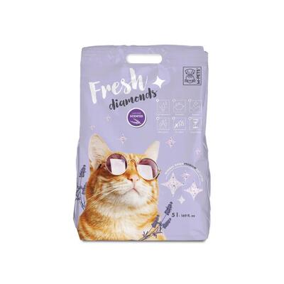 Наполнитель для кошачьего туалета M-Pets Fresh Diamonds силикагелевый с ароматом лаванды, 2,2 кг (5 л)