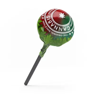 Льодяники з CBD Cannabis Lolly зі смаком полуниці, подарункова коробка, 10 штук