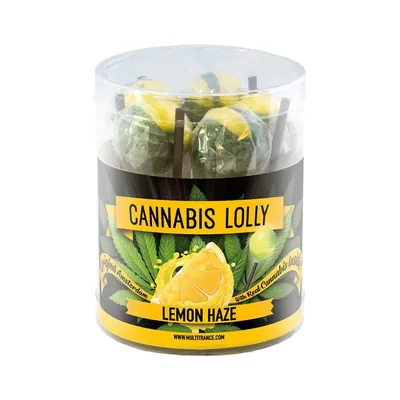 Льодяники з CBD Cannabis Lolly зі смаком лимону, подарункова коробка, 10 штук