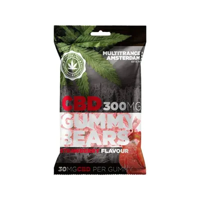 Желейні ведмедики CBD Gummy Bears зі смаком полуниці, 10 штук