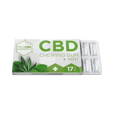 Жувальна гумка з CBD MediCBD CBD Mint Chewing Gum зі смаком м’яти, 12 штук