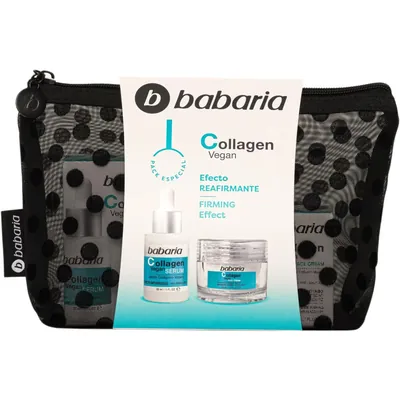 Набір Babaria Collagen Vegan Колаген (крем 50 мл+ сироватка 30 мл + косметичка)