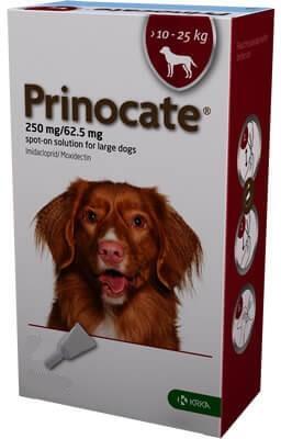 Капли на холку Prinocat Спот-он от блох и паразитов для собак весом от 10 до 25 кг, 1 пипетка по 2,5 мл