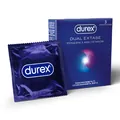 Презервативи латексні Durex Dual Extase рельєфні з анестетиком, 3 штуки