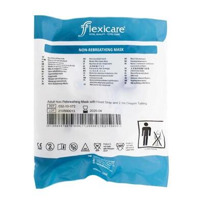 Маска кислородная Flexicare Medical для взрослых с зажимом для носа, с мешком