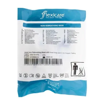 Маска киснева Flexicare Medical для дорослих з затискачем для носа, з мішком