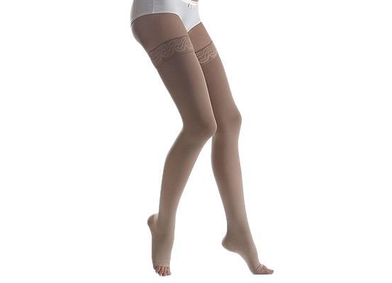 Чулки компрессионные Lauma Medical AG 306 без мыска, с кружевом, 2 класс компрессии, цвет натуральный, размер 1К