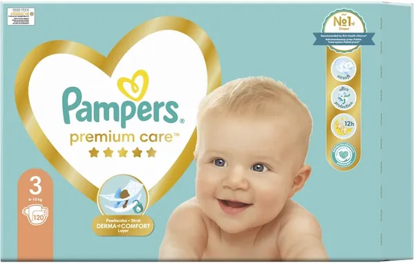 Підгузки дитячі Pampers Premium Care розмір 3, 6-10 кг, 120 шт