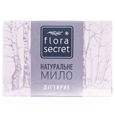 Мыло Flora Secret дегтярное, с берёзовым дёгтем, 75 г