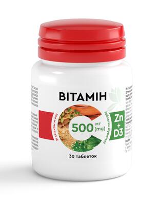 Витамин С 500 мг + Цинк + Д3 жевательные таблетки со вкусом мяты №30