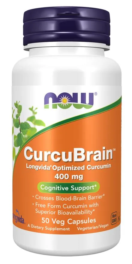 CurcuBrain™, куркумін, 400 мг, 50 вегетаріанських капсул