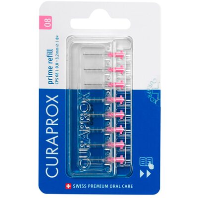 Набор ершиков межзубных Curaprox Prime Refill без держателя, розовый, 8 шт