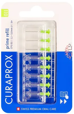 Набір йоржиків міжзубних Curaprox Prime Refill CPS 011 без тримача, салатовий, 8 шт