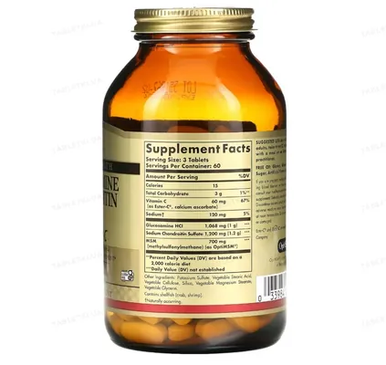 Глюкозамін, хондроїтин, МСМ з вітаміном С Solgar Glucosamine Chondroitin MSM with Ester-C таблетки №180