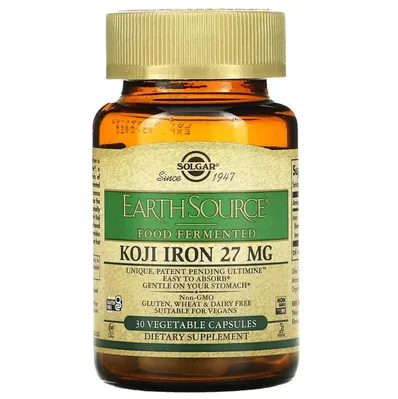 Залізо Solgar Koji Fermented Iron 27 мг вег. капсули №30