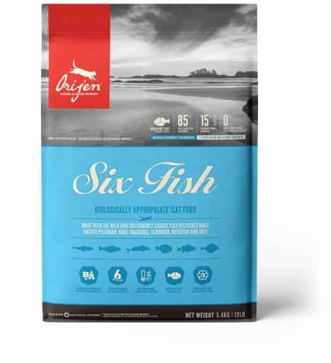 Корм сухой для кошек всех пород Orijen 6 Fish Cat & Kitten на всех стадиях жизни, 5,4 кг