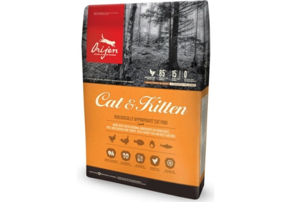 Корм сухий для кішок всіх порід Orijen Cat & Kitten на всіх стадіях життя, 340 г (x24)