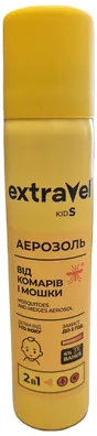 Аерозоль від комарів і мошки ExtraVel Kids 2 в 1 для дітей від 1 року, 80 мл