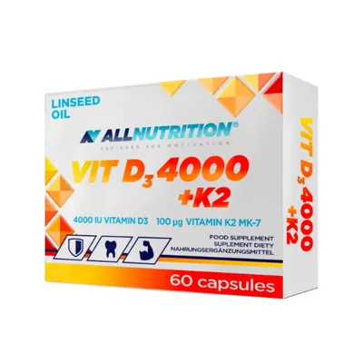 Вітамін Д та К2 Allnutrition Vit D3 4000 + K2, 60 капсул