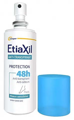 Дезодорант-антиперспірант спрей Etiaxil 48h для ніг від помірного потовиділення, без газу, 100 мл