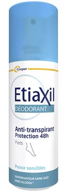 Дезодорант-антиперспірант спрей Etiaxil 48h для ніг від помірного потовиділення, без газу, 100 мл