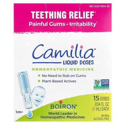 Засіб для зняття болю під час прорізування зубів Boiron Camilia Teething Relief для немовлят від 1 місяця, 15 рідких доз по 1 мл