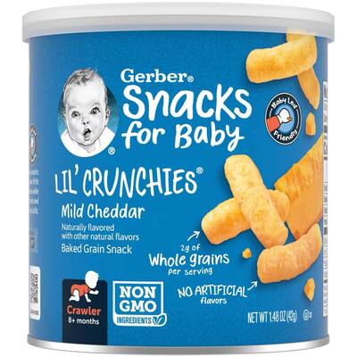 Палочки Gerber Lil' Crunchies для детей с 8 месяцев со вкусом сыра чеддер, 42 г
