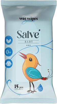 Салфетки влажные Salve детские синие, 15 шт