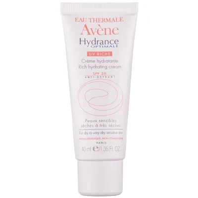 Крем для обличчя Avene Hydrance Optimale UV Riche SPF20 насичений зволожуючий для сухої та дуже сухої, чутливої шкіри, 40 мл