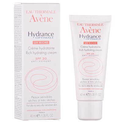 Крем для лица Avene Hydrance Optimale UV Riche SPF20 насыщенный увлажняющий для сухой и очень сухой, чувствительной кожи, 40 мл