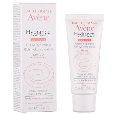 Крем для обличчя Avene Hydrance Optimale UV Riche SPF20 насичений зволожуючий для сухої та дуже сухої, чутливої шкіри, 40 мл
