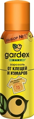 Аэрозоль на детскую одежду Gardex Baby от комаров и клещей. 100 мл