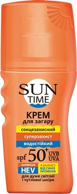 Крем для засмаги Біокон Sun Time суперзахист, SPF 50+, 150 мл