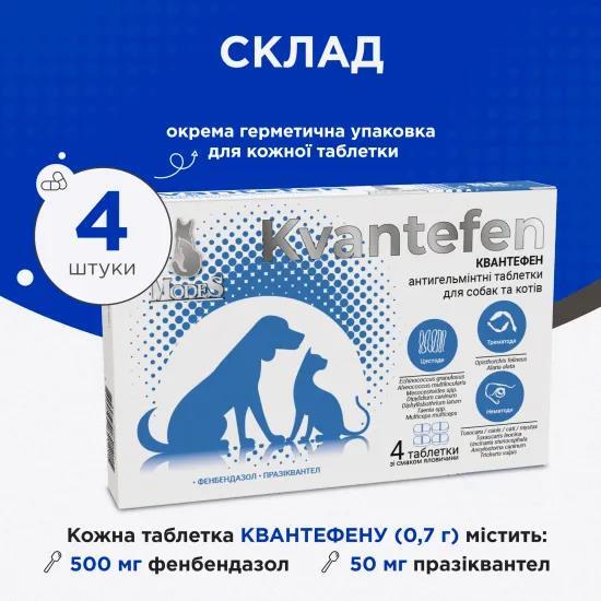 Квантефен Modes антигельминтные таблетки для собак и кошек, 1 таблетка