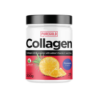 Коллаген Pure Gold Collagen Pineapple с витамином С и цинком, со вкусом ананаса, 300 г