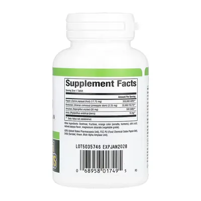 Ферменти папаї Natural Factors Papaya Enzymes, 120 жувальних таблеток