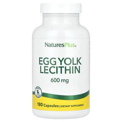 Лецитин из яичных желтков Nature's Plus Egg Yolk Lecithin 600 мг, 180 вегетарианских капсул