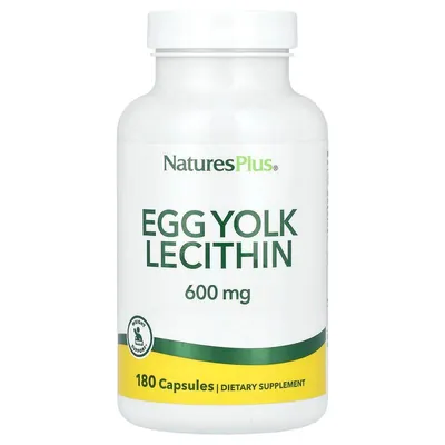 Лецитин із яєчних жовтків Nature's Plus Egg Yolk Lecithin 600 мг, 180 вегетаріанських капсул