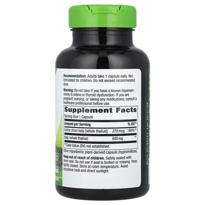 Келп Nature's Way Kelp 600 мг, 180 веганських капсул