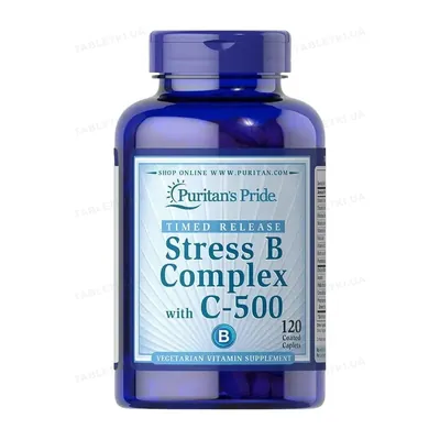 Комплекс Puritan's Pride Stress B-Complex with Vitamin C-500 Timed Release, 60 каплет