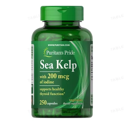 Йод із водоростей Puritan's Pride Sea Kelp with 200 мкг of iodine, 250 таблеток