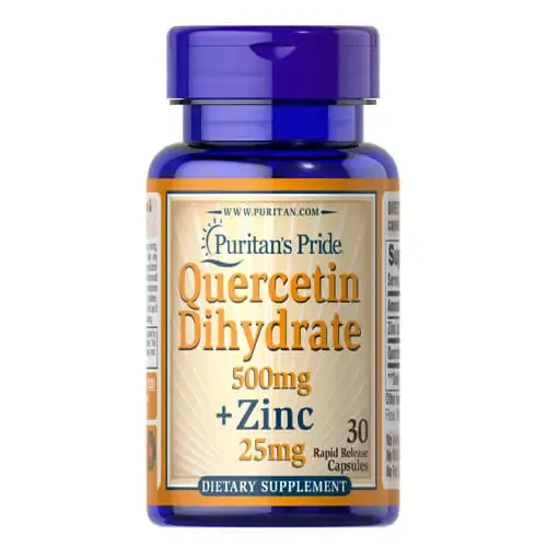 Кверцетин з Цинком Puritan's Pride Quercetin Dihydrate 500 мг + Zinc 25 мг 30 капсул