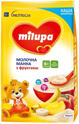 Каша молочна Milupa манна з фруктами для дітей з 6 місяців, 210 г