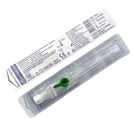 Канюля внутривенная Alexpharm, 18G, зеленая, 1 штука