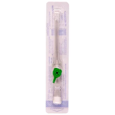 Канюля внутрішньовенна Alexpharm з ін'єкційним портом, 18G (1,3 х 45 мм), зелена, 1 штука