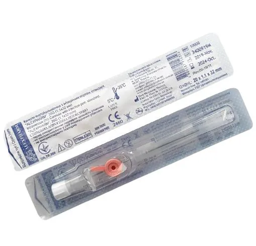 Канюля внутрішньовенна Alexpharm з ін'єкційним портом, 20G (1,1 х 33 мм), рожева, 1 штука